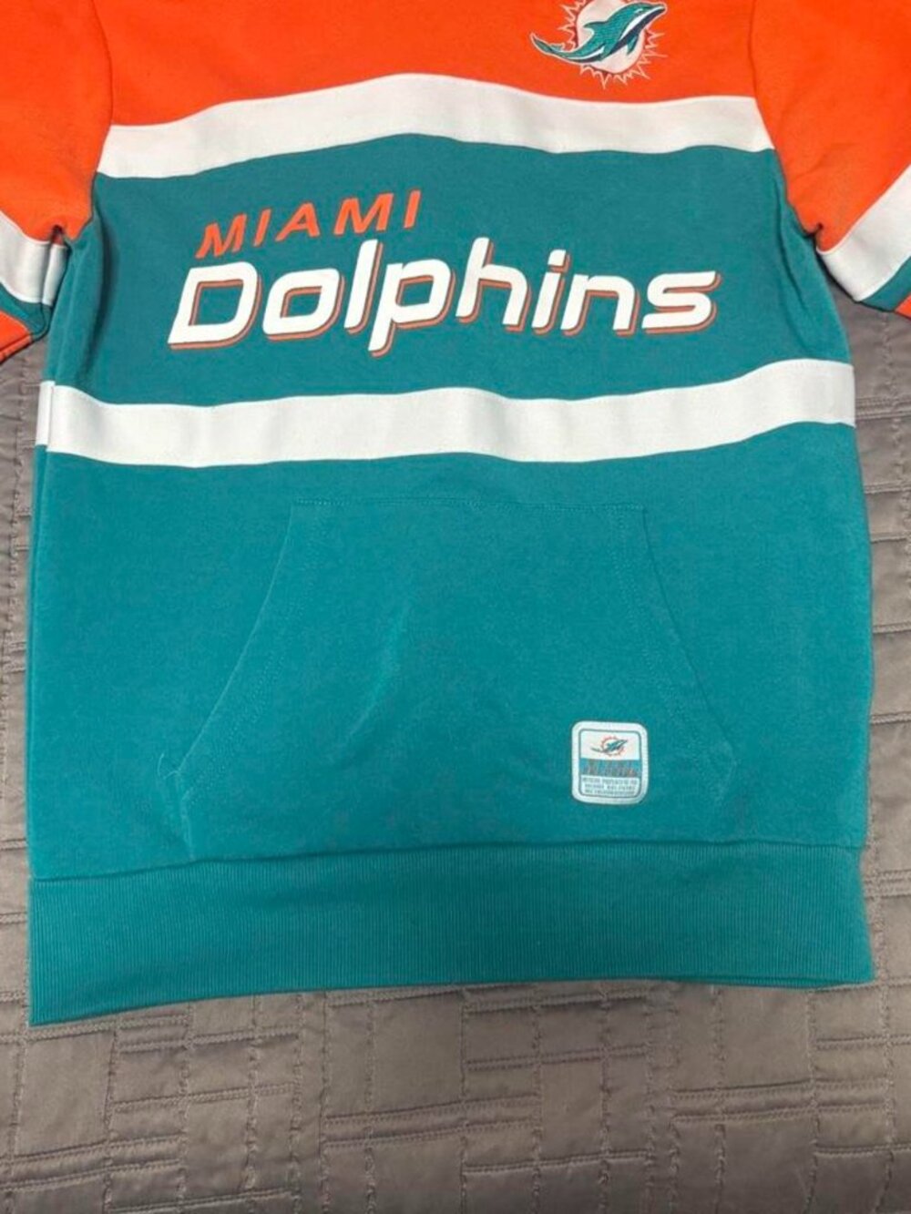 Miami Dolphins NFL Aqua Orange Graphic T-Shirt